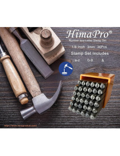 Juego de Sellos de Letras y Números HimaPro 36 Pcs 3mm 2