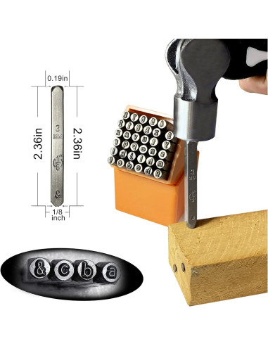 Juego de Sellos de Letras y Números HimaPro 36 Pcs 3mm