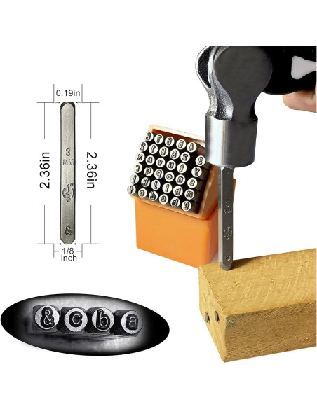 Juego de Sellos de Letras y Números HimaPro 36 Pcs 3mm Juego de Sellos de Letras y Números HimaPro 36 Pcs 3mm