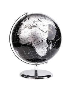 Globo Terráqueo Metálico ANNOVA Negro 20.32 cm - Decoración Moderna