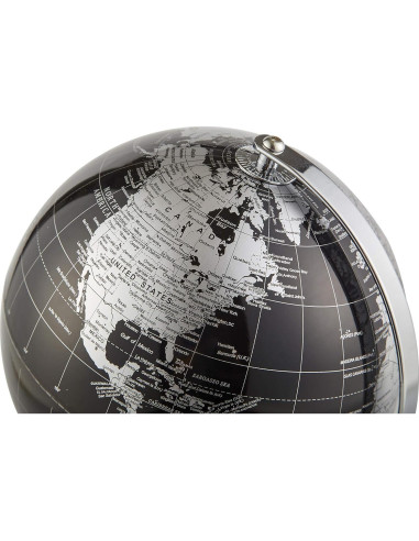 Globo Terráqueo Metálico ANNOVA Negro 20.32 cm - Decoración Moderna