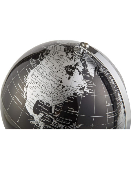 Globo Terráqueo Metálico ANNOVA Negro 20.32 cm - Decoración Moderna Globo Terráqueo Metálico ANNOVA Negro 20.32 cm - Decoración Moderna
