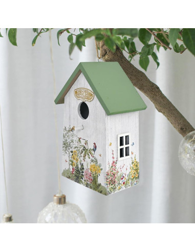 Casa de Madera para Aves Z BellaDecor - 25.5x17x10 cm - Blanca