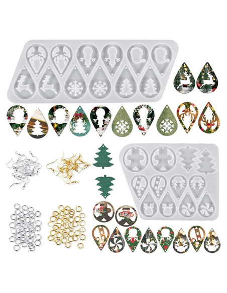 Moldes de Silicona para Pendientes de Navidad DIY - Genérico Moldes de Silicona para Pendientes de Navidad DIY - Genérico