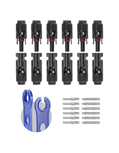 Conectores Solares BougeRV 10AWG 12 Pcs Macho/Hembra