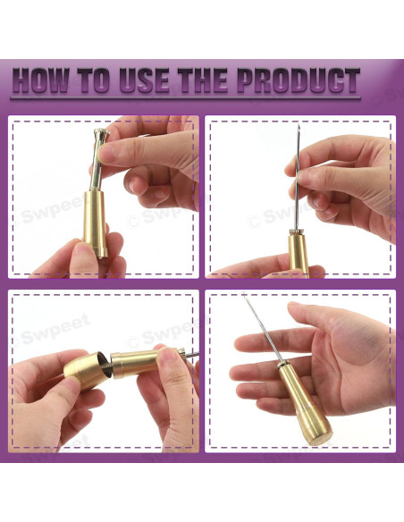 Kit de Agujas de Coser de Cuero Swpeet 19 Piezas con Hilo Kit de Agujas de Coser de Cuero Swpeet 19 Piezas con Hilo