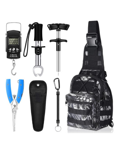 Kit de Herramientas de Pesca Hungdao 7 Piezas con Mochila