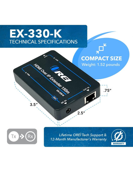 Extensor HDMI OREI EX-330 hasta 100m Full HD 1080P Extensor HDMI OREI EX-330 hasta 100m Full HD 1080P