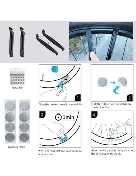 Paquete 2 Llantas Cruiser 24" Pared Negra SIMEIQI con Kit Paquete 2 Llantas Cruiser 24" Pared Negra SIMEIQI con Kit