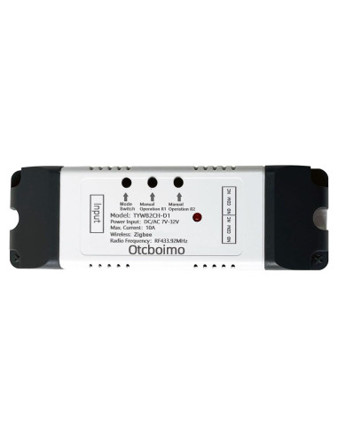 Interruptor Zigbee Eléctrico Otcboimo 2 Canales 10A DC 5V-32V
