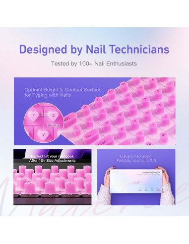 Cubierta de Teclado Majeree Rosa para MacBook Pro/Air 2021+
