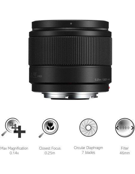 Lente Prime Panasonic Lumix 25mm F1.7 Micro 4/3 Negro Lente Prime Panasonic Lumix 25mm F1.7 Micro 4/3 Negro