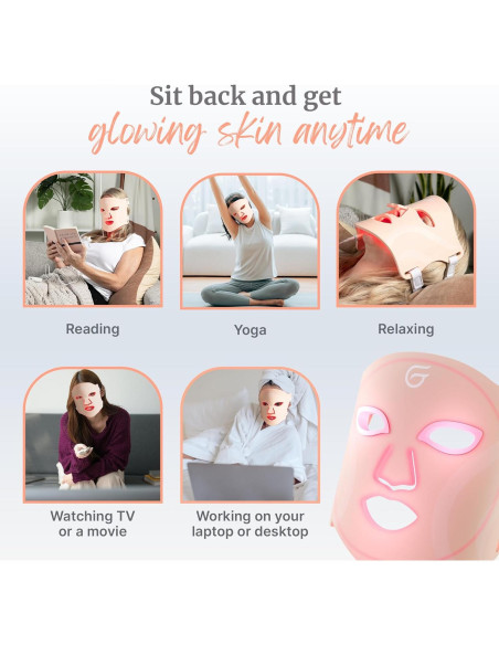 Máscara LED Groomie GlowUp - Terapia Facial 6 Modos Antienvejecimiento Máscara LED Groomie GlowUp - Terapia Facial 6 Modos Antienvejecimiento