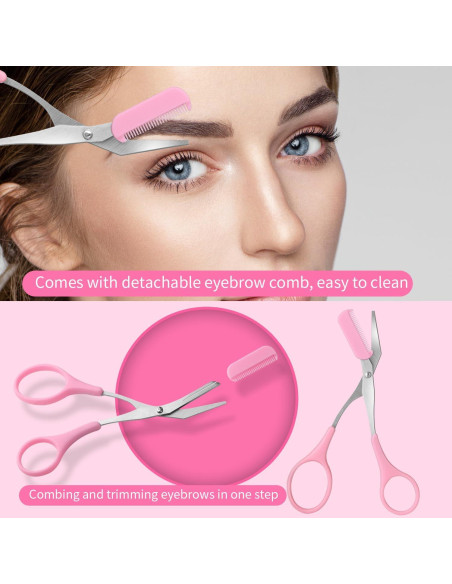 Tijeras para Cejas JIAKAI 3 Piezas Acero Inoxidable Tijeras para Cejas JIAKAI 3 Piezas Acero Inoxidable