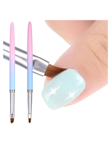 Pinceles Limpiadores de Esmalte de Uñas Cobee 2PCS - Redondo y Angulado