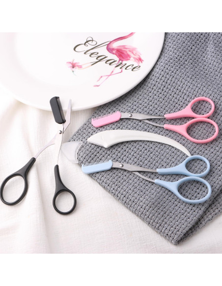 Tijeras para Cejas JIAKAI 3 Piezas Acero Inoxidable Tijeras para Cejas JIAKAI 3 Piezas Acero Inoxidable