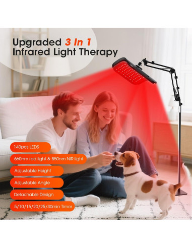 Lámpara de Terapia de Luz Roja MQHOOB 3 en 1 660nm 850nm