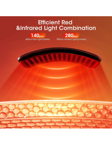 Lámpara de Terapia de Luz Roja MQHOOB 3 en 1 660nm 850nm