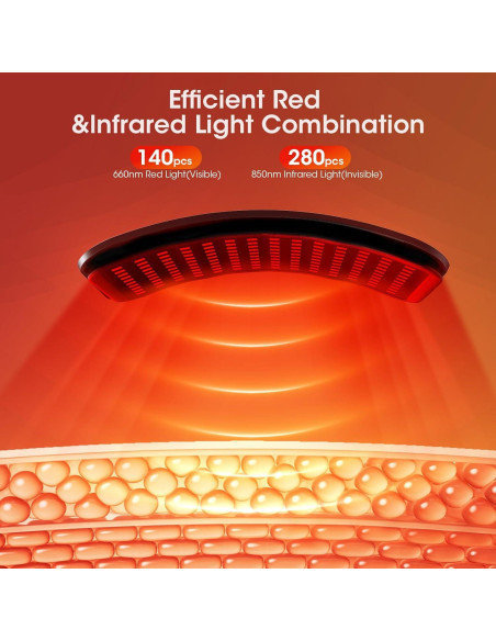Lámpara de Terapia de Luz Roja MQHOOB 3 en 1 660nm 850nm Lámpara de Terapia de Luz Roja MQHOOB 3 en 1 660nm 850nm