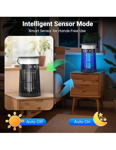 Zapper de Insectos Solar 4 en 1 Zwiran, Impermeable, LED