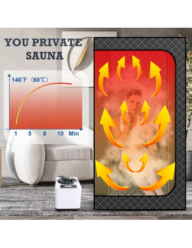 Sauna de vapor portátil TaTalife 3L 1300W con luz roja 660nm