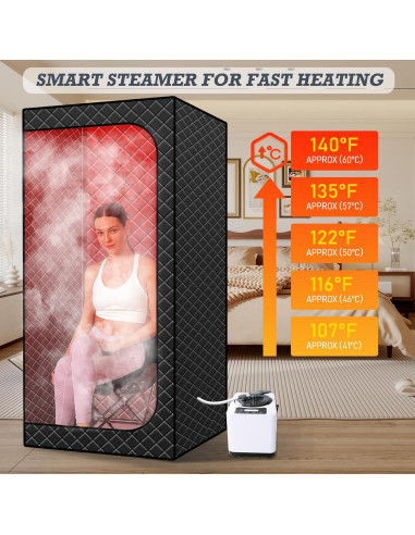 Sauna de vapor portátil TaTalife 3L 1300W con luz roja 660nm
