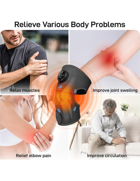 Masajeador de Rodilla Inalámbrico GOBOK K-712 con Calor y 8 Modos Masajeador de Rodilla Inalámbrico GOBOK K-712 con Calor y 8 Modos