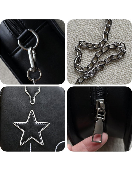 Bolso Cruzado de Cuero Vegano QHMCEXG Botín Cowboy Negro 22x7x29cm Bolso Cruzado de Cuero Vegano QHMCEXG Botín Cowboy Negro 22x7x29cm