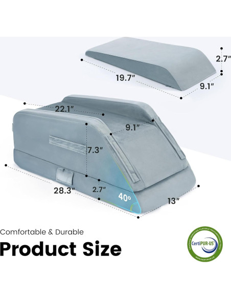 Almohada de Elevación OasisSpace 72x33 cm Espuma Viscoelástica Almohada de Elevación OasisSpace 72x33 cm Espuma Viscoelástica