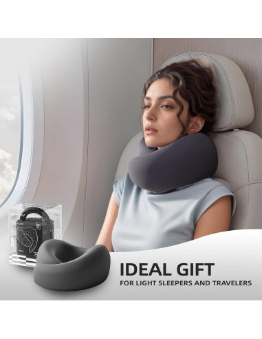 Almohada de Viaje EVERY THINK Espuma Viscoelástica Ajustable Negra