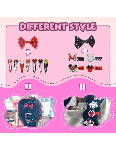 Conjunto de Accesorios para el Cabello Townley Girl Minnie Mouse 22 Piezas Conjunto de Accesorios para el Cabello Townley Girl Minnie Mouse 22 Piezas