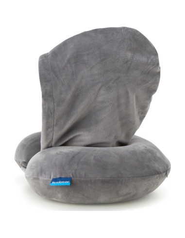Almohada de viaje con capucha Brookstone - Espuma viscoelástica