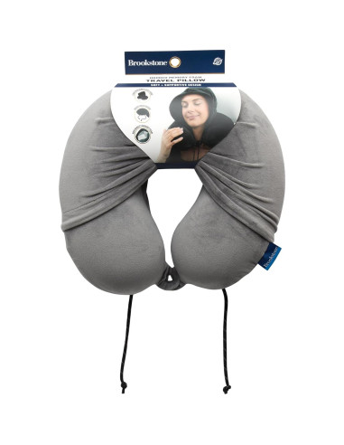 Almohada de viaje con capucha Brookstone - Espuma viscoelástica