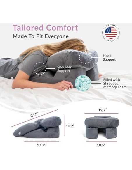 Almohada Boca Abajo Zomaple para Recuperación Postquirúrgica - 68x50 cm Almohada Boca Abajo Zomaple para Recuperación Postquirúrgica - 68x50 cm