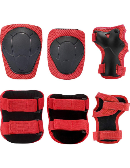 Set de Rodilleras y Codilleras CKE para Niños 3 en 1 Rojo Set de Rodilleras y Codilleras CKE para Niños 3 en 1 Rojo