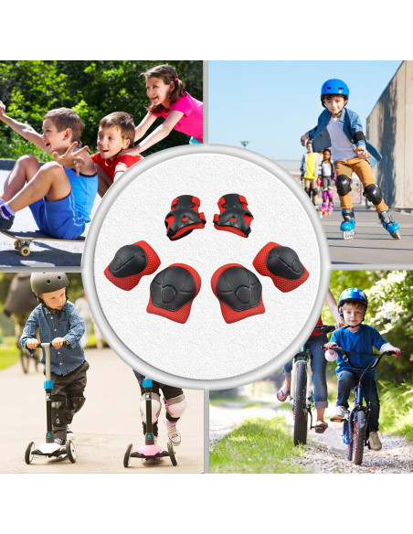 Set de Rodilleras y Codilleras CKE para Niños 3 en 1 Rojo Set de Rodilleras y Codilleras CKE para Niños 3 en 1 Rojo