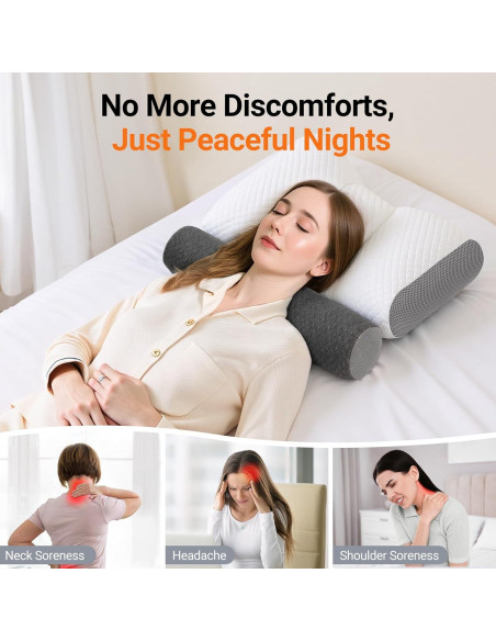 Almohada Cervical Ergonómica DUPPA 2 en 1 para Alivio de Cuello Almohada Cervical Ergonómica DUPPA 2 en 1 para Alivio de Cuello