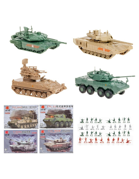 Juego de Modelos Militares 1:72 - 4 Vehículos + 40 Figuras Juego de Modelos Militares 1:72 - 4 Vehículos + 40 Figuras
