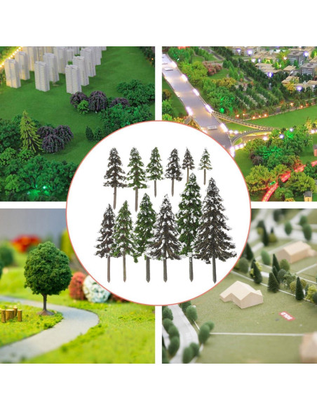 12 Mini Árboles de Pino Falsos para Diorama y Manualidades 12 Mini Árboles de Pino Falsos para Diorama y Manualidades