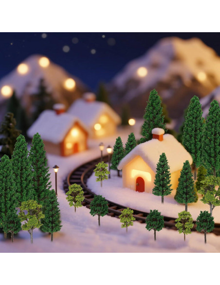 24 Árboles Artificiales Miniatura Jiebor para Diorama y Jardín 24 Árboles Artificiales Miniatura Jiebor para Diorama y Jardín
