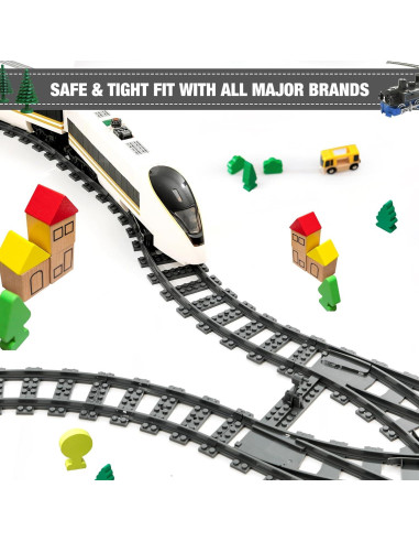 Pistas de Tren Mannidoo 54 Piezas ABS - Curvas y Rectas