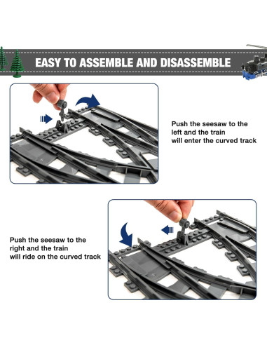 Pistas de Tren Mannidoo 54 Piezas ABS - Curvas y Rectas