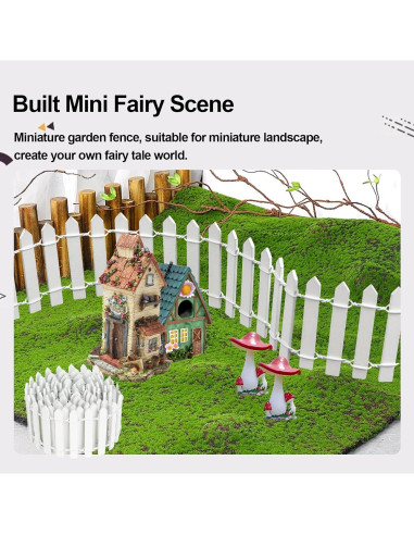 Cerca de Jardín de Hadas Miniatura YFANITI 89cm Blanca 2 Pcs