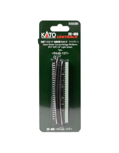 Puente Curvado de Viga KATO N Gauge R448mm Verde Claro