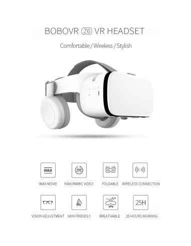 Gafas de Realidad Virtual 10Co con Auriculares Bluetooth 3D