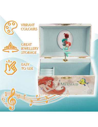 Caja de Joyería Musical Disney para Niñas - Encanto, Frozen, Ariel