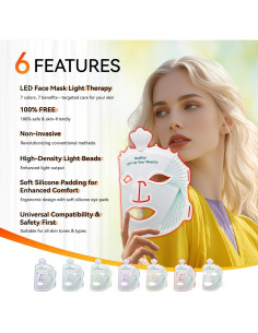 Máscara de Terapia de Luz Roja BeaRay - Cuidado Facial LED 2