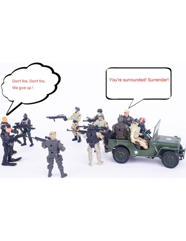 Figuras de Acción Militar Berry President - 12 Soldados 10 cm