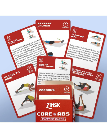 Tarjetas de Ejercicio Abdomen y Núcleo - 80 Ejercicios Personalizados Tarjetas de Ejercicio Abdomen y Núcleo - 80 Ejercicios Personalizados