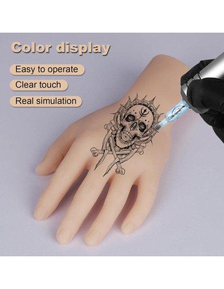 Mano de Práctica de Tatuaje Autdor con Muñeca de Silicona Mano de Práctica de Tatuaje Autdor con Muñeca de Silicona